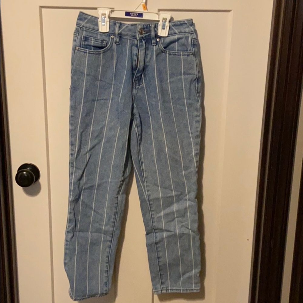 pacsun pinstripe mom jeans